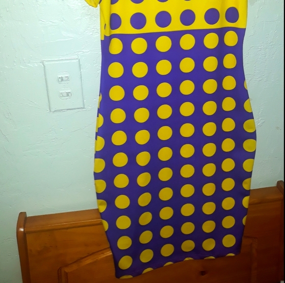 Purple and Yellow Polkadot Dress - Picture 4 of 4